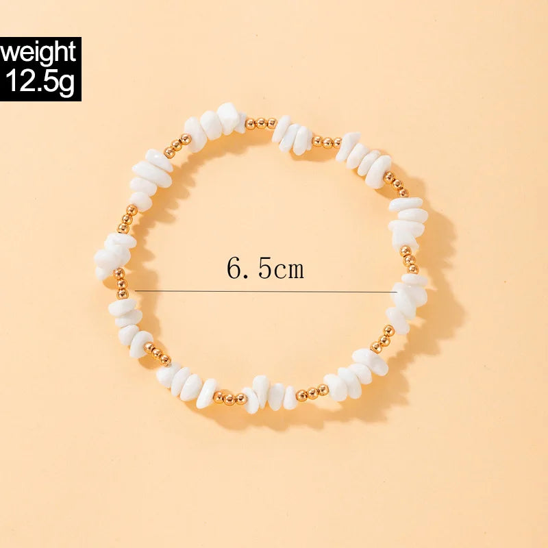 Summer Beach Crushed Stone Chain Anklet