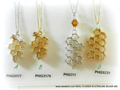 Honeycomb Bee Necklace-2