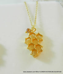 Honeycomb Bee Necklace-1