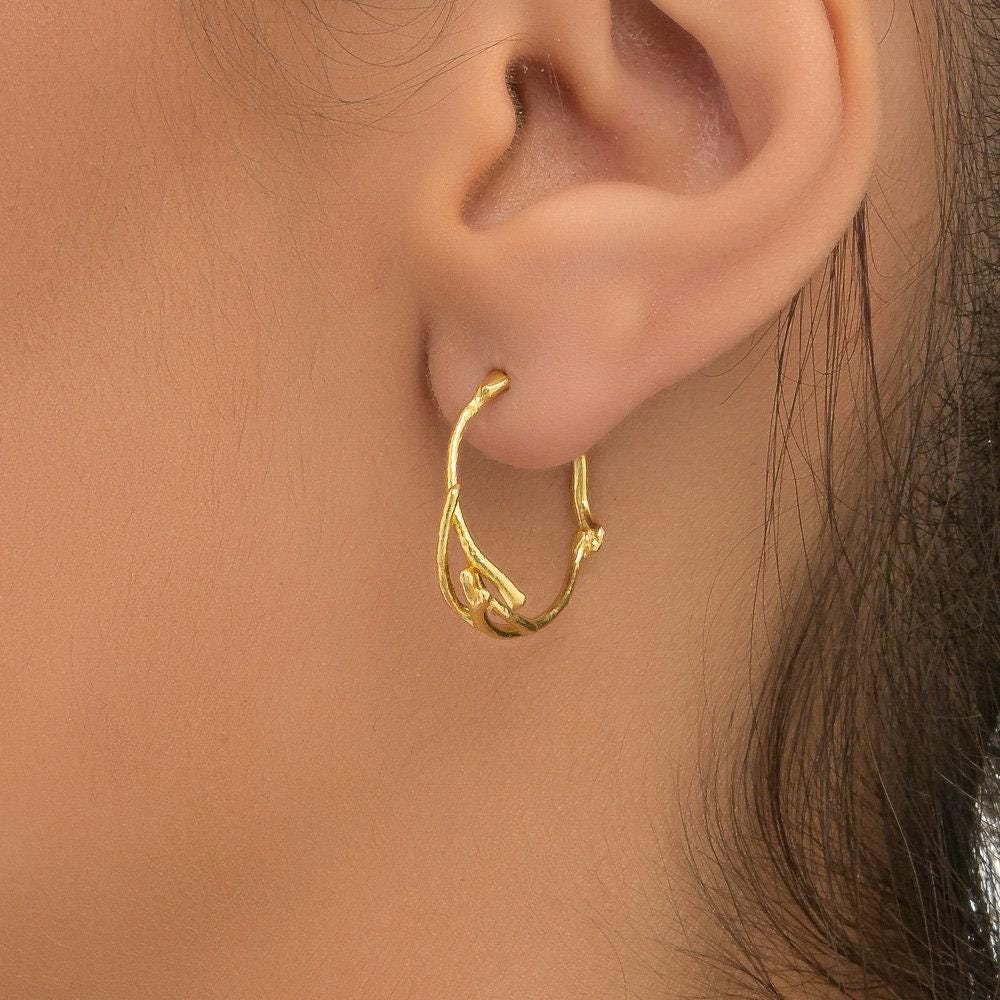 Gold Jasmine Branch Earrings