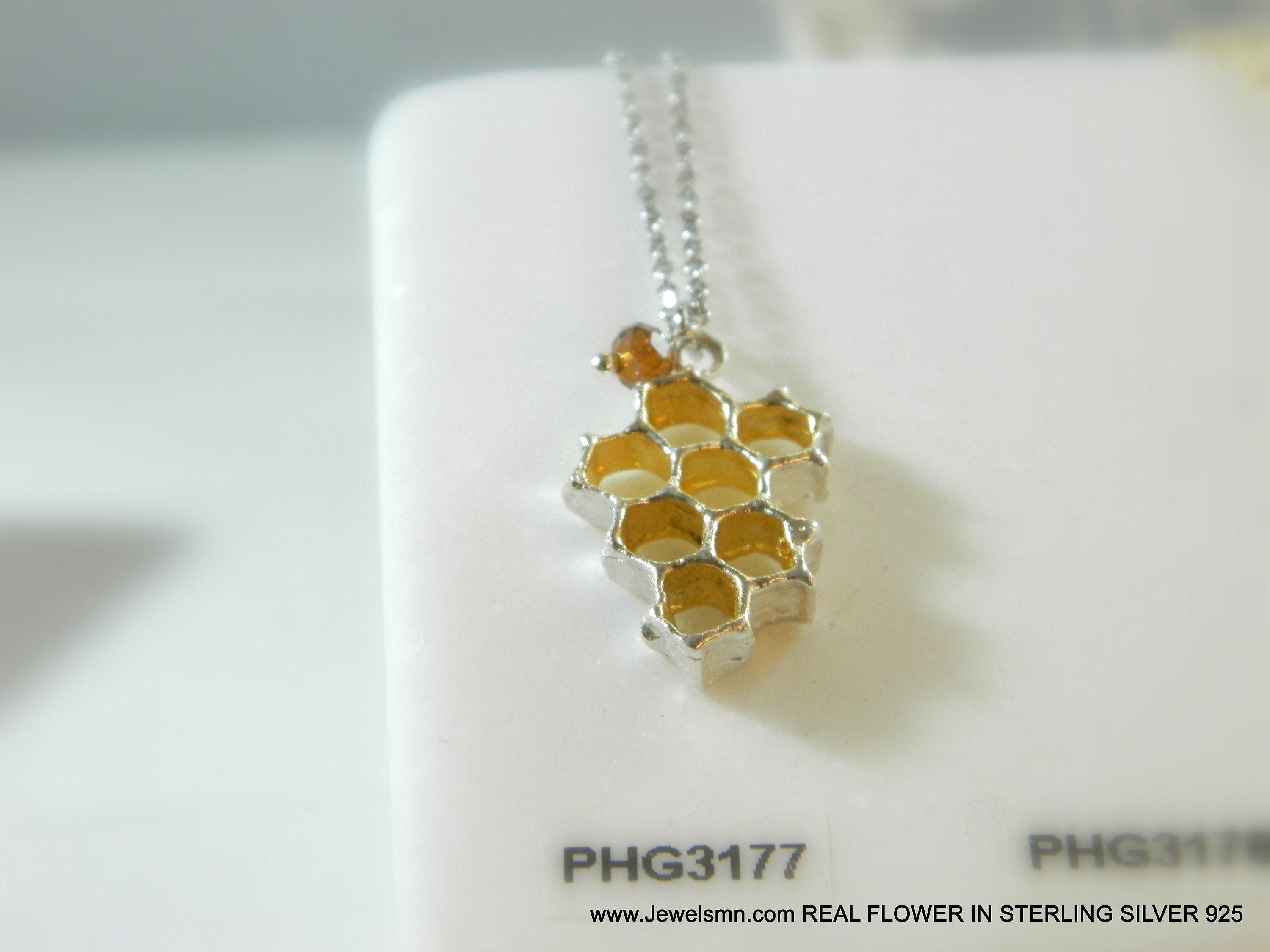 Honeycomb Bee Necklace-3